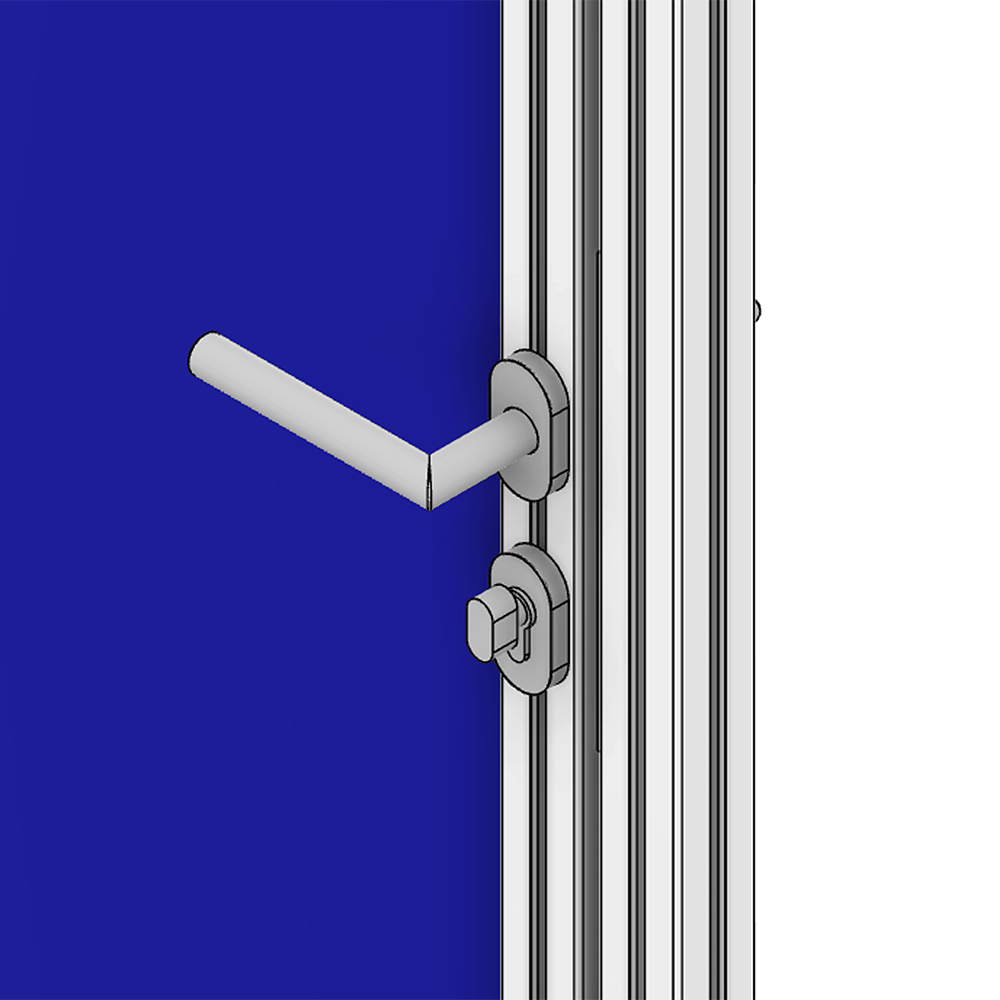 50-054-1 MODULAR SOLUTIONS SATIN MORTISE DOOR HANDLE WITH KEYED LOCK WITH DEADBOLT